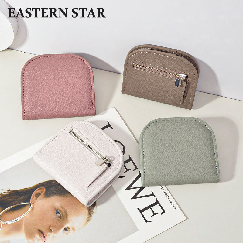 2024 New Designer Half Round Mini INS Solid Color Multi functional Zero Lock LP Minimalist Fashion Wallet Women's Free Shipping