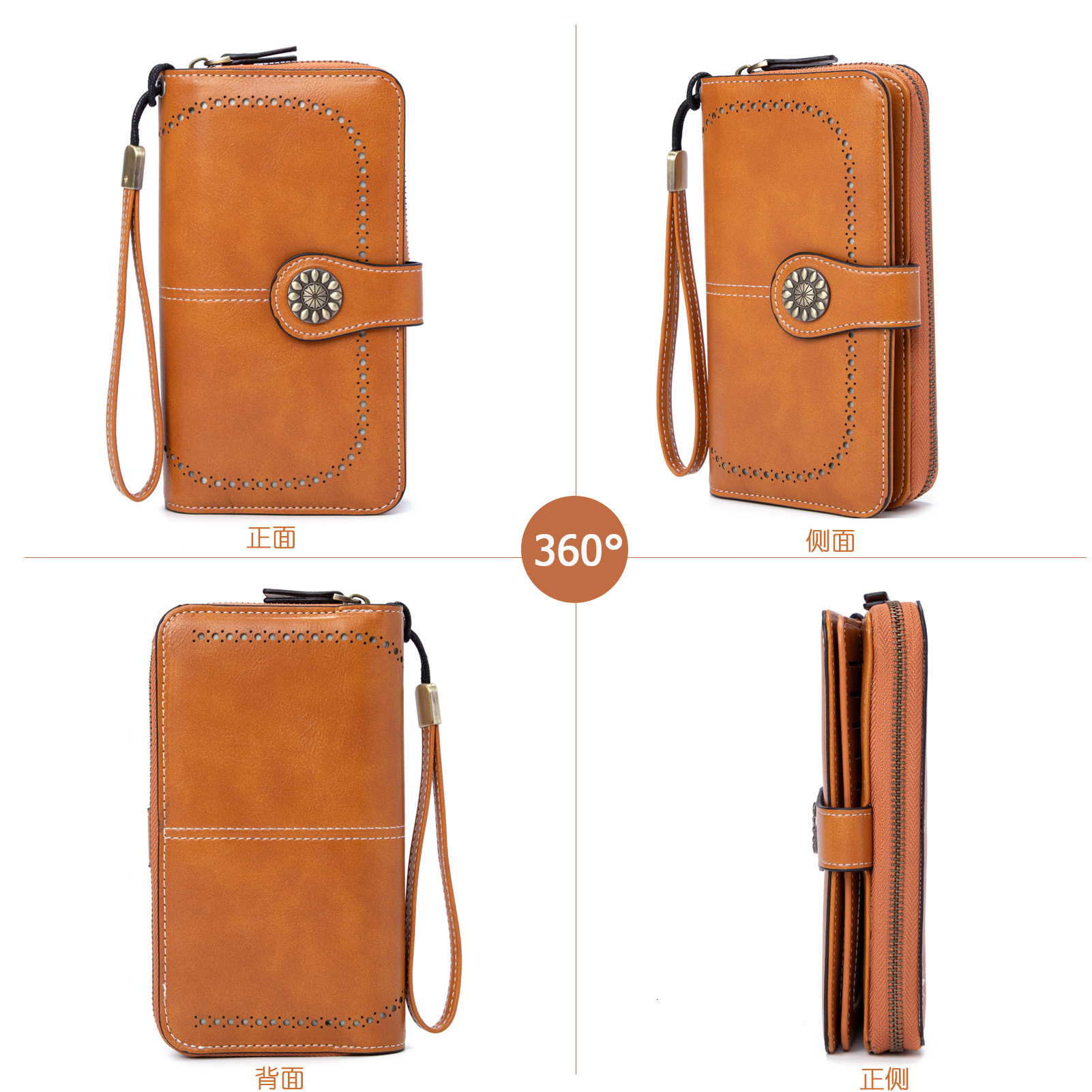 Hot selling anti magnetic long zippered women's leather wallet, new high-capacity handbag