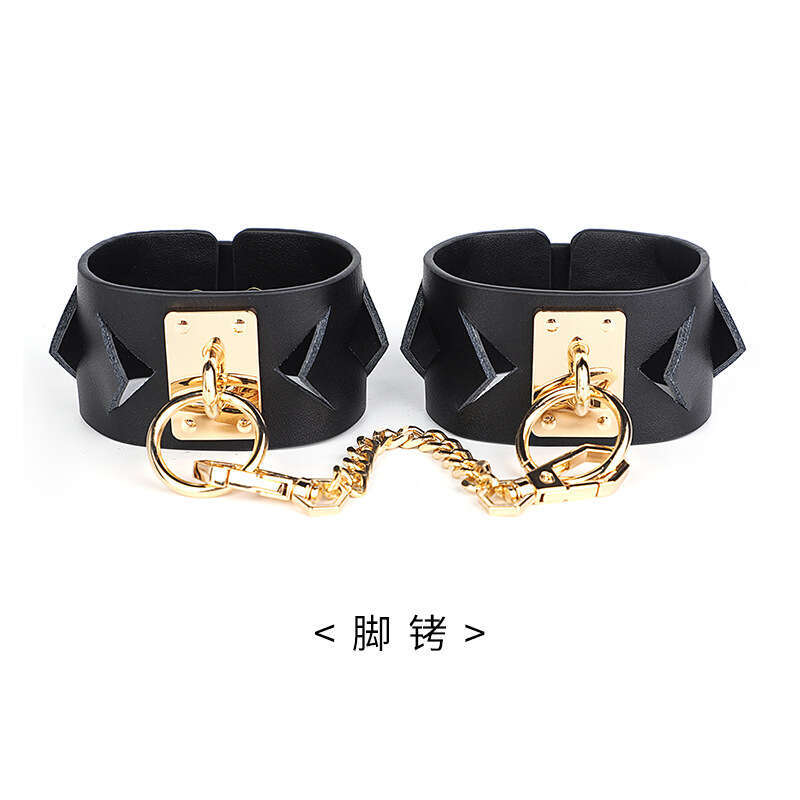 SM sex toys, high-end genuine leather handcuffs, SM female slave training, cowhide handcuffs, bound ankle cuffs, alternative adult products