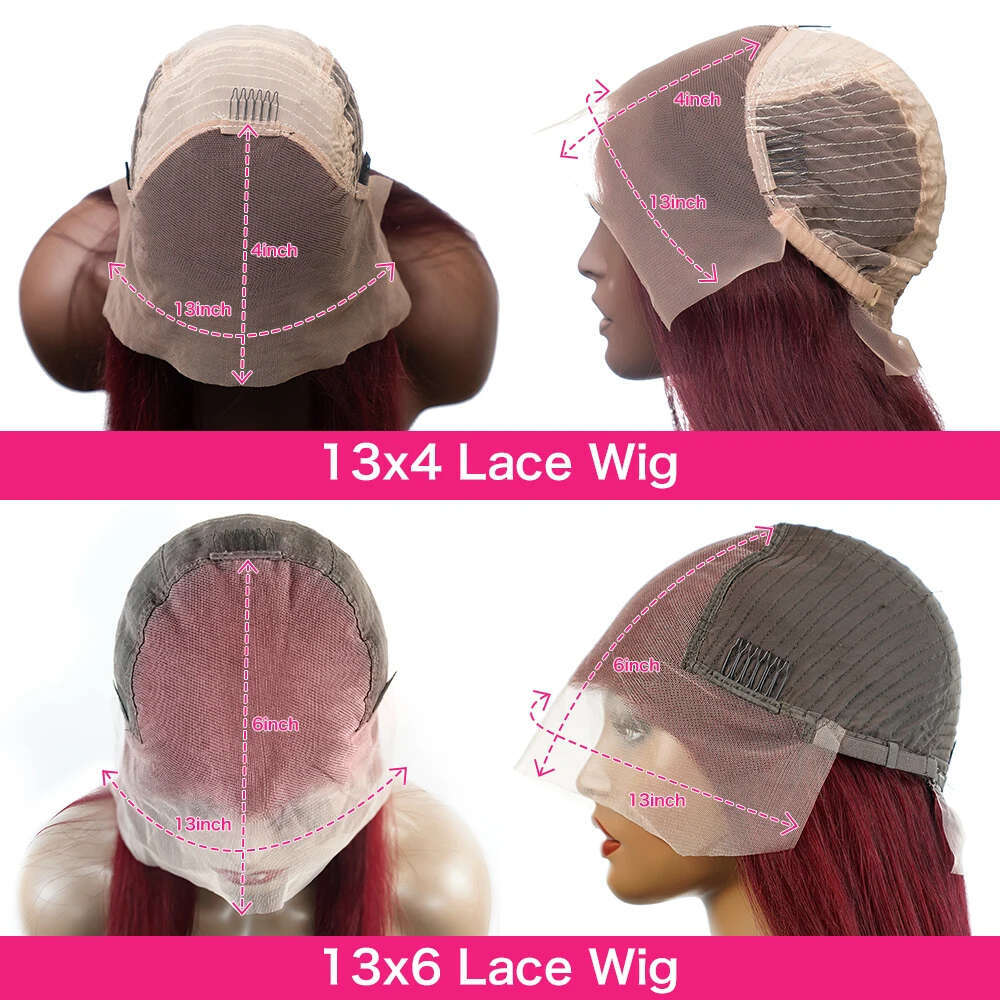Body Wave Bury 13x6 Hd Lace Frontal 100% Human Hair Wig For Women 30 34inch 99j Red Colored Cheap Wigs On Sale 250 Density