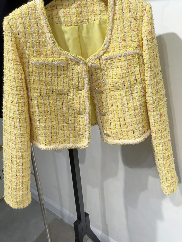 2023 Spring New French Design Fashion Sweet Tweed Jacket Women Woolen Short Coats Outwear Casacos Chaqueta Mujer