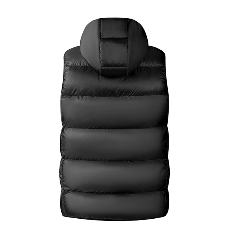 Winter Warm Windproof Thick Sleeveless Men Waterproof Hooded Casual Waistcoat Detachable Hat Vest Jacket