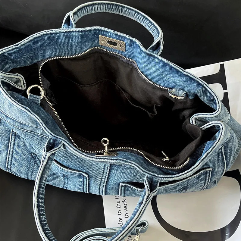 AIGO niche n womens retro personalized denim single shoulder handbag large capacity 240919