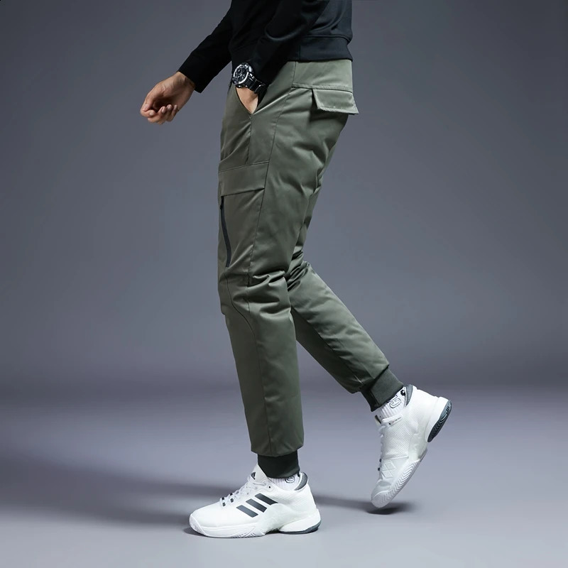 Winter 90% White Duck Down Pants for Men Quality Thick Warm Waterproof Snow Pants Man Down Padded Trousers Pencil Pants PT-487 240913