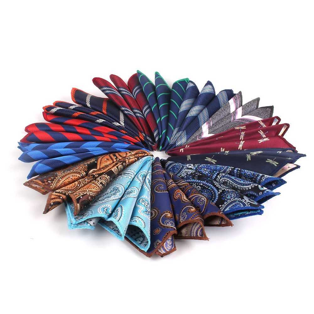Men Pocket Square Striped Handkerchief For Suits Jacquard Hankies For Men Women Brand Suits Pocket Towel HankyX240921