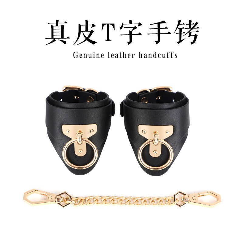 High end SM props, cowhide restraints, handcuffs, black and red genuine leather, erotic handcuffs, foot cuffs, sex training, adult products