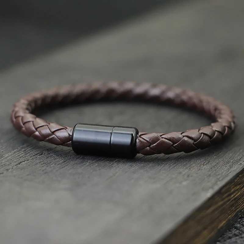 Trendy Men Bracelet Set 3pcs Minimalist Leather Braclet 8mm Natural Tiger Eyes Stone Braslet Beaded Brazalete Pulsera Homme GiftX240921