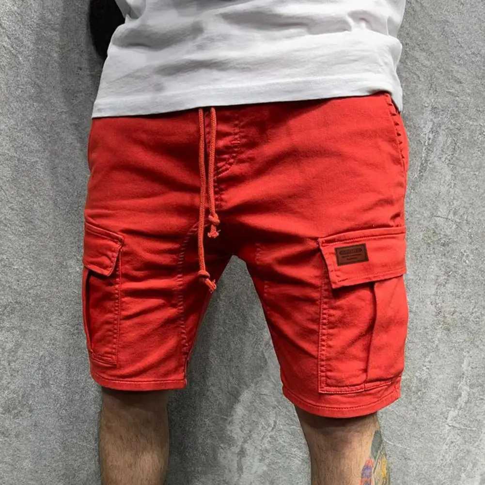 Shrink Resistant Trendy Multi Pockets Men Cargo Shorts Streetwear Men Shorts Drawstring for FitnessX240921
