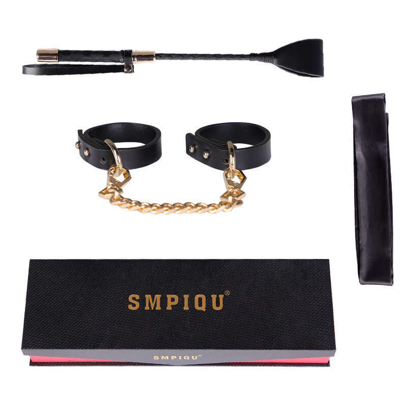 Sex toys SM props 3-piece set high-end gift box set, tuning punishment racket SM binding handcuffs flirting eye mask