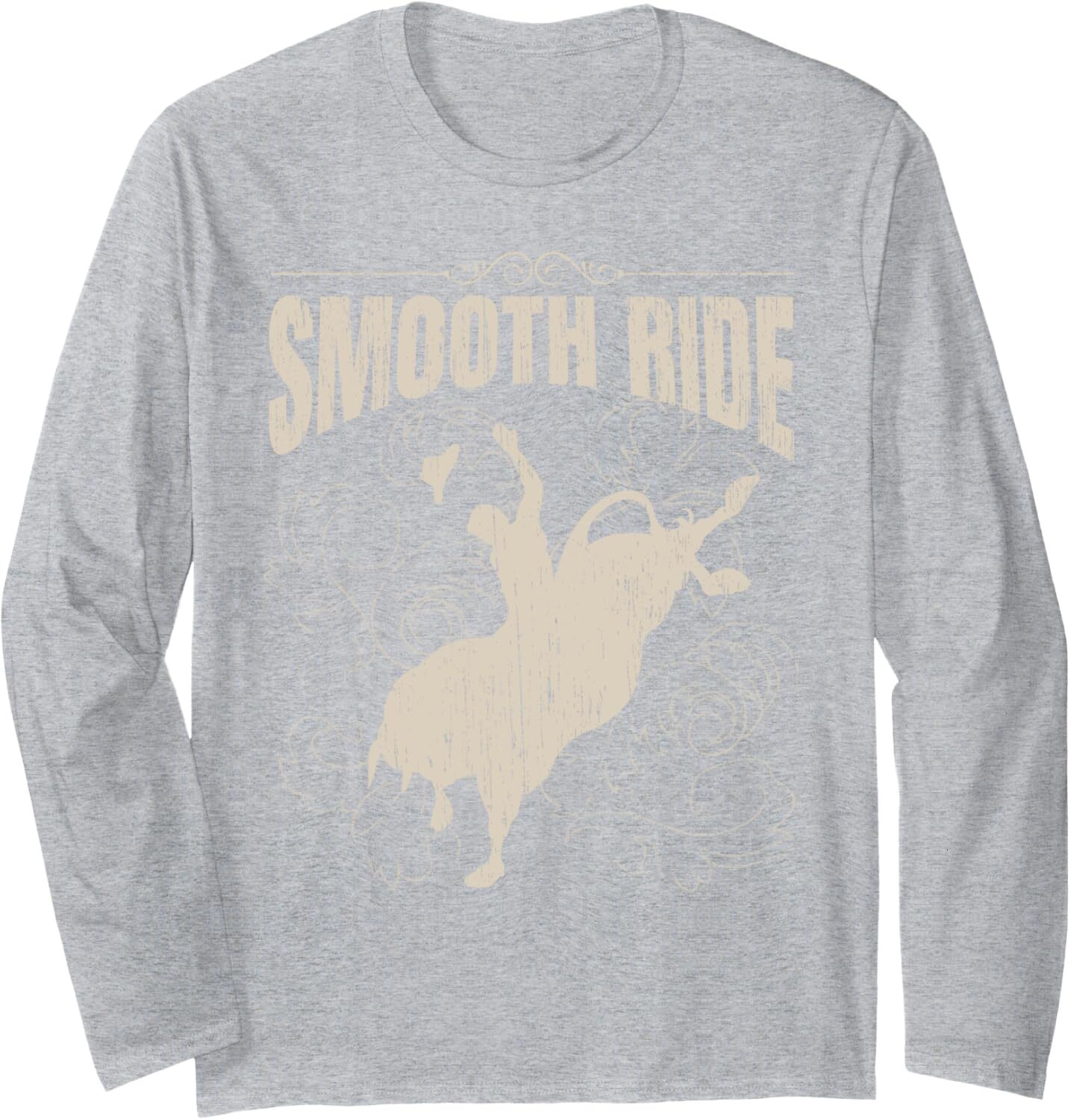 Long Sleeve Shirts for Men sweatshirt Smooth Ride Funny Rodeo Cool Bull Rider Cowboy Gift Long Sleeve Tee Streetwear Casual tops clothes