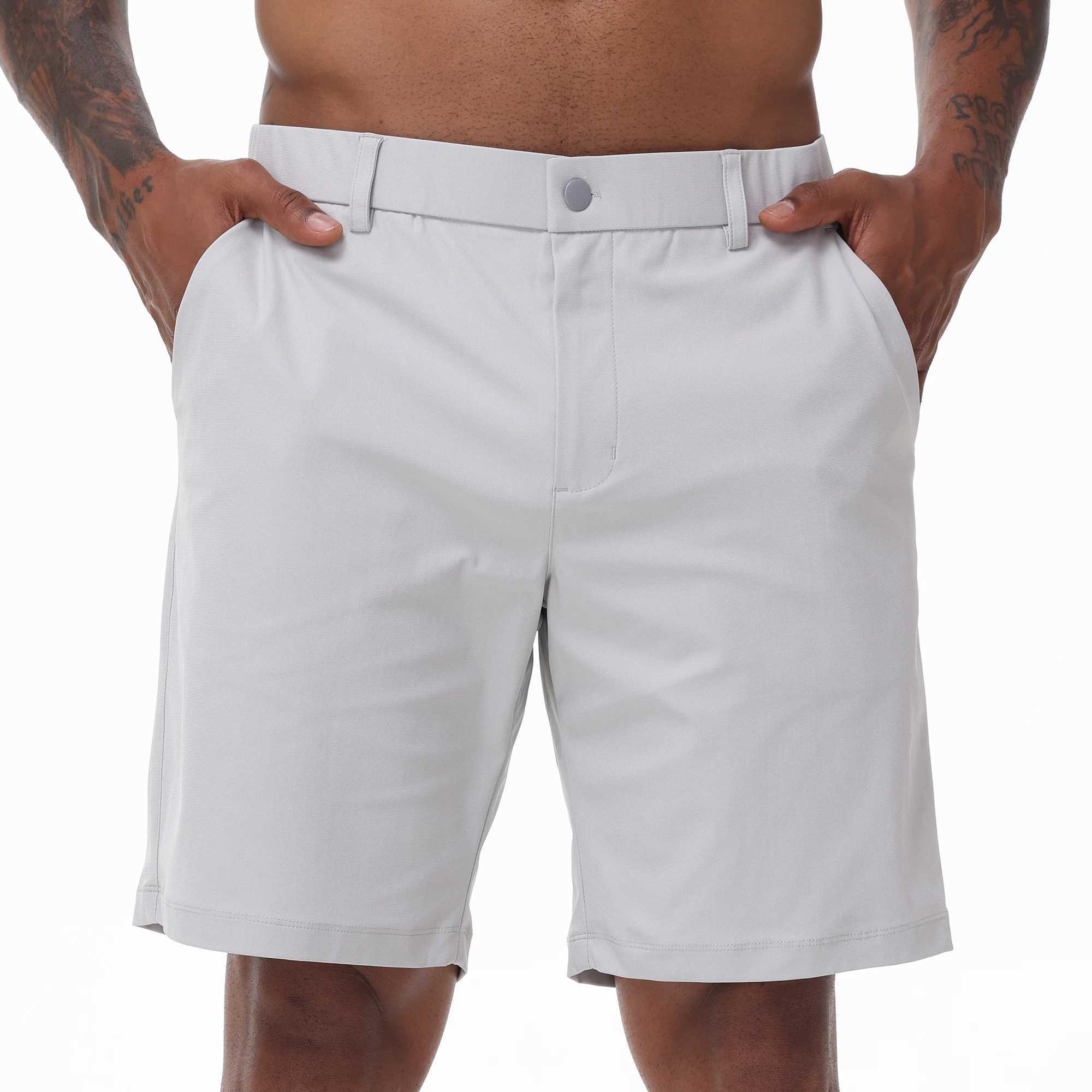 Mens Cargo Trendy Shorts Casual Elegant Golf Pants Stretch Waist Work Dress Shorts with Concealed-Type Zipper Side PocketsX240921