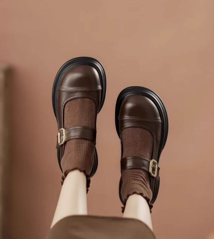 Leather High Heel Shoes for Women: Simple, Versatile, Height-Enhancing Black, Brown | Free Shipping 2870