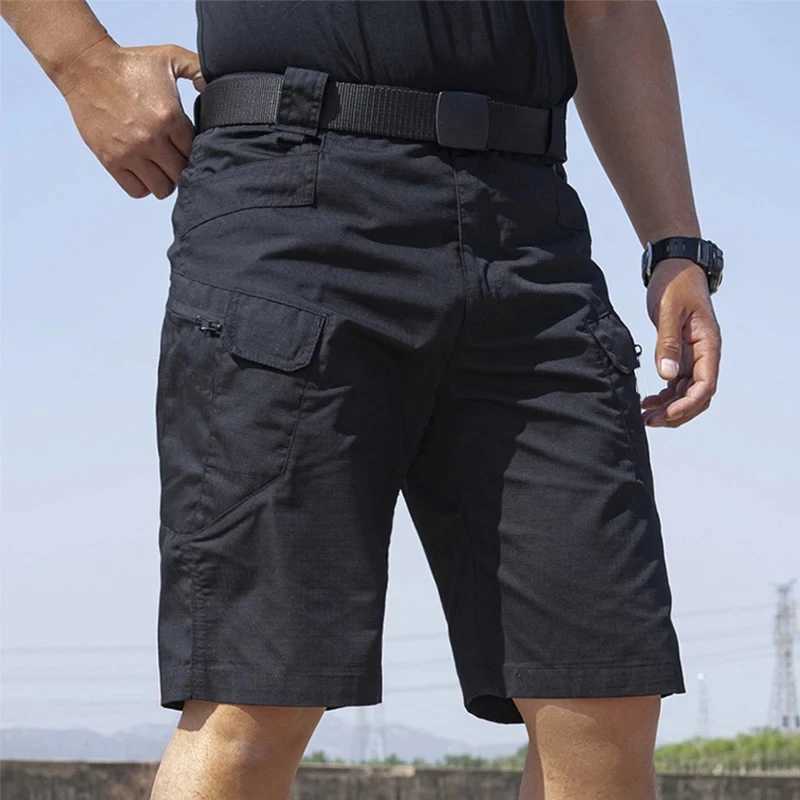 Men Summer Cargo Shorts Quick Dry Mens Tactical Shorts Solid Multi-Pockets Workout Short Pants Beach Trousers Outdoor HikingX240921