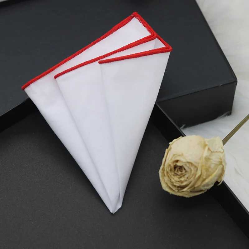 23CM solid color cotton handle head woven pocket square mens peach pink casual square pocket handle head towel gift W240921