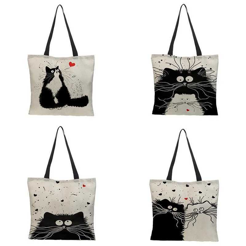 Canvas Bag High-Definition Digital Printed Shopping Bag Pattern Environmentally Friendly And Portable Linen Bag Z250224