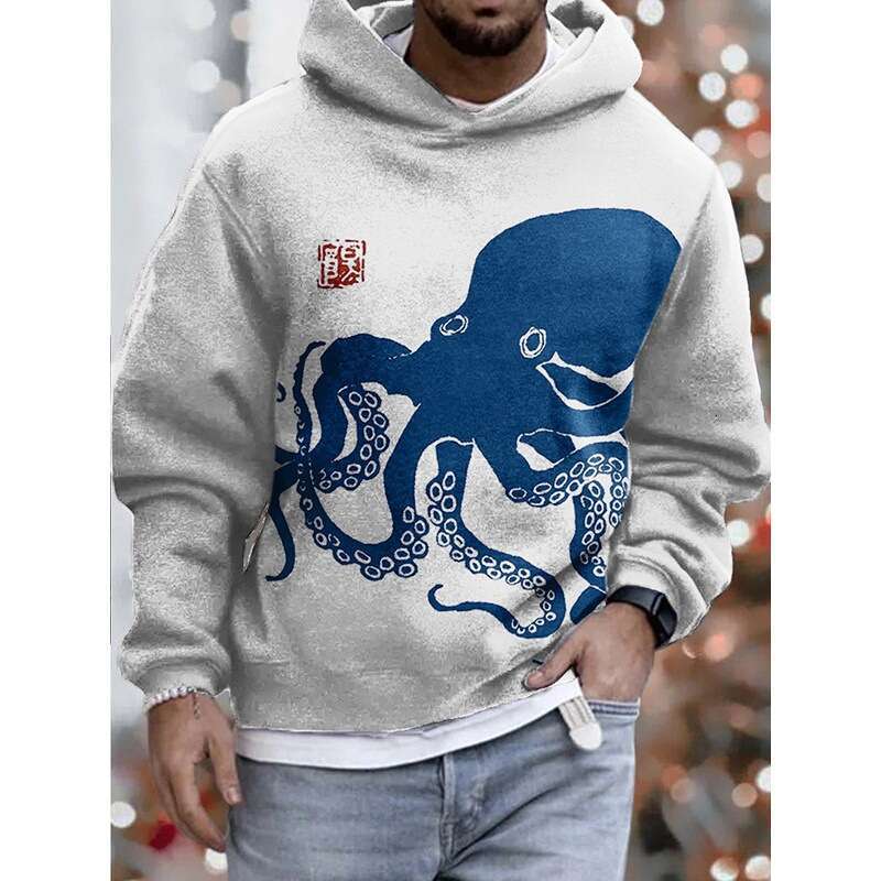 2023 Autumn Cross Border 3D Hoodies Popular Digital Printed Men's Hoodies With Hats Hot Selling Items Huyi 43D