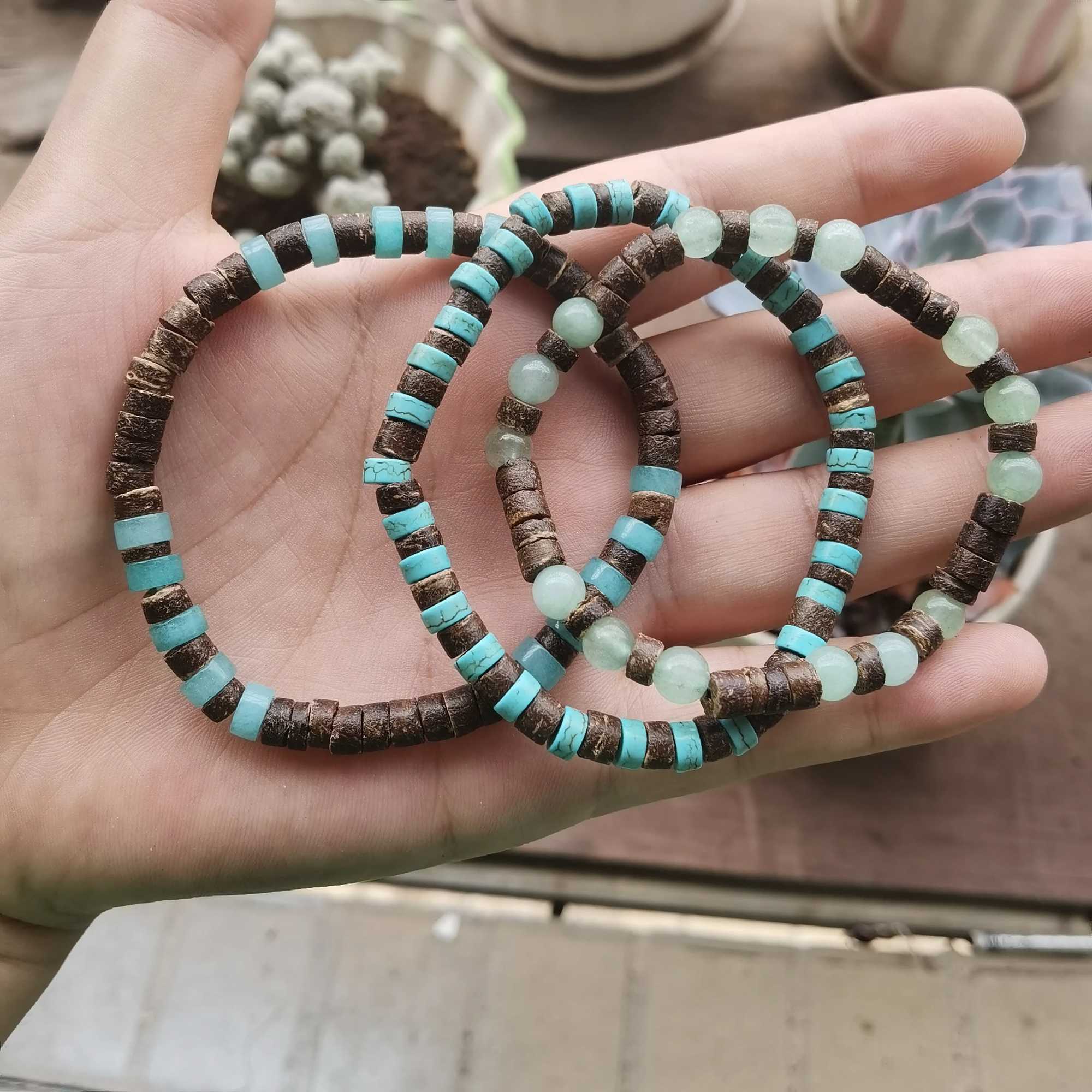 Mens Beaded Bracelet Surfer Style Bracelet.Mens Bracelet Stack Stacking Bracelets Stretch Boho BraceletsX240921