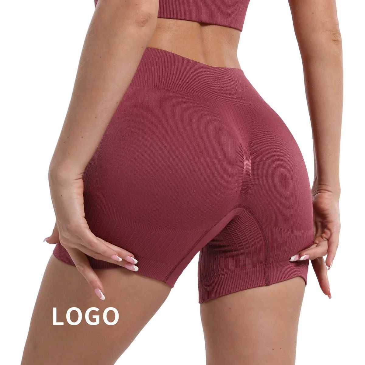 Yoga Outfit Seamless High Waist Abdominal Control Push Up Female Peach Butt Scrunch Bicycle Exercise Fitness Gym Shorts Black and White H240921