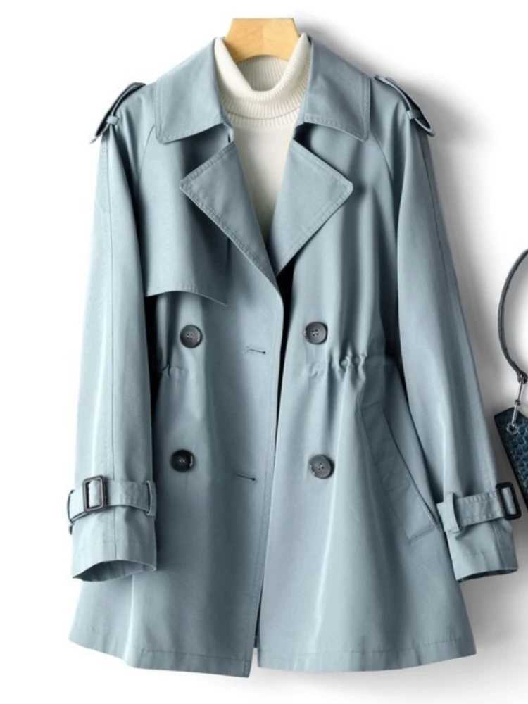 Spring Autumn Trench Coat Women 2024 New Korean Double Breasted Mid-Long Woman Trench Coat Overcoat Windbreaker Female OuterwearX240921