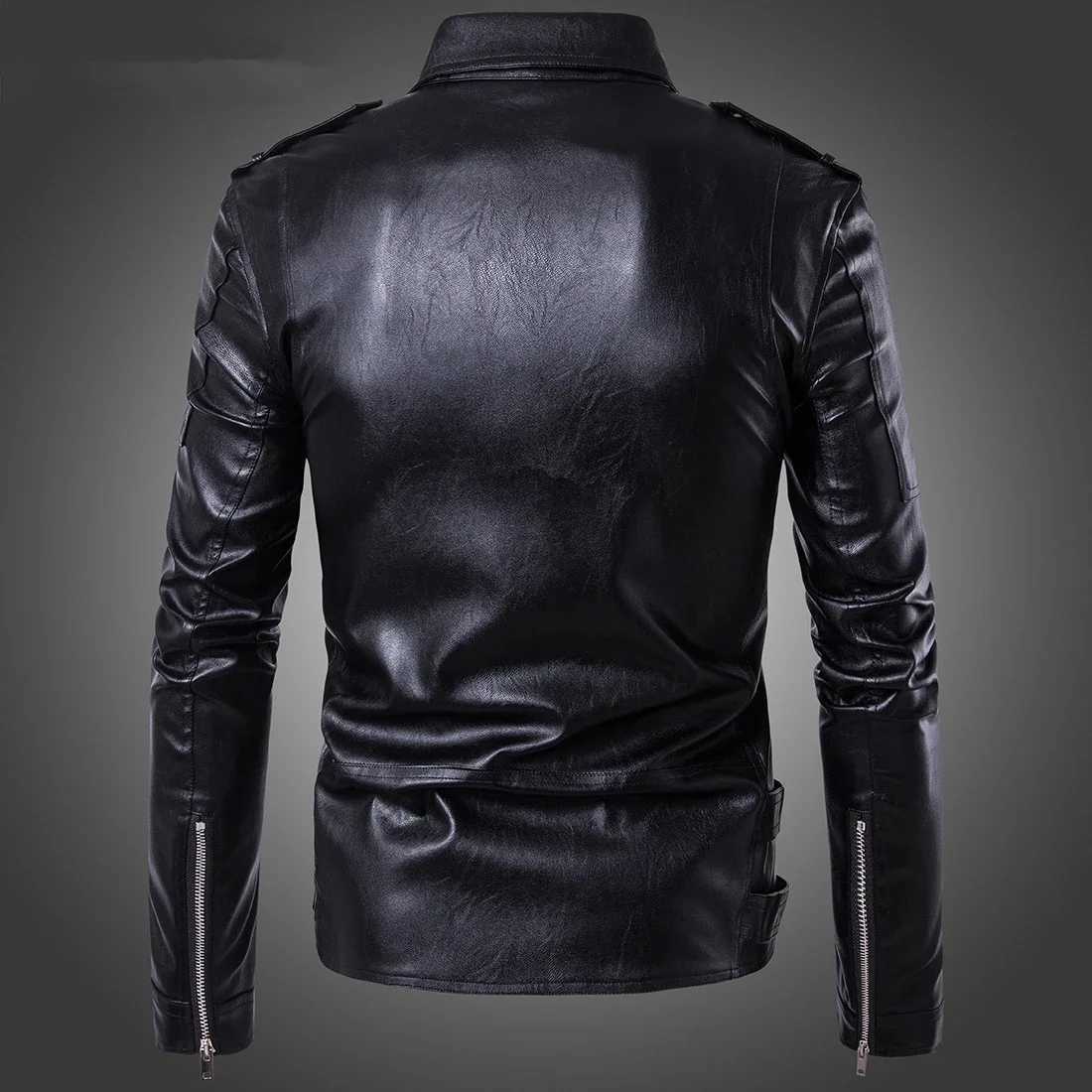 Motorcycle leather suede coat mens leather jacket ultra-thin suitable for motorcycle jacket zipper casual jacket in spring autumn and winter W240918