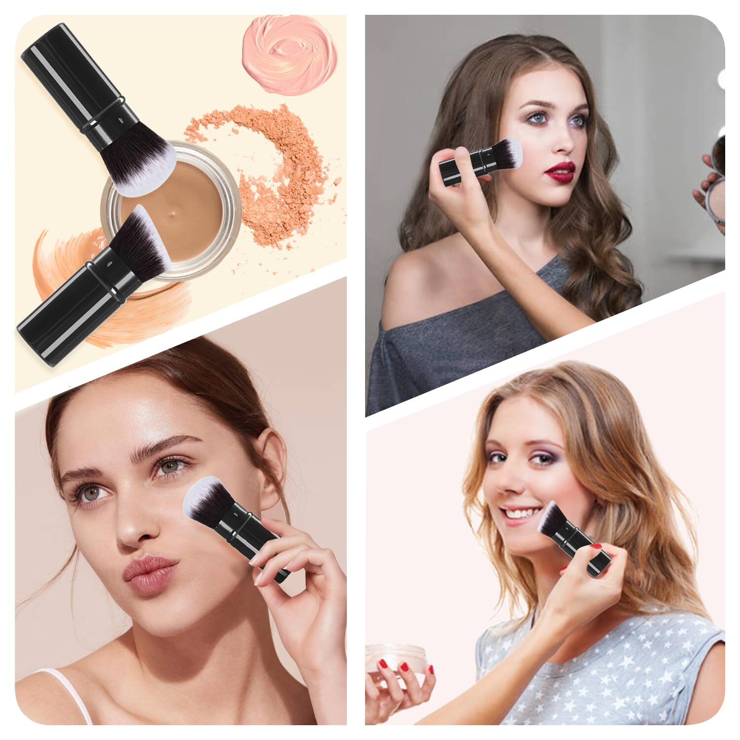 retractable spray gun kabuki brush suitable for all facial makeup and liquid foundation suitable for liquid face cream and foundation makeup aluminum 