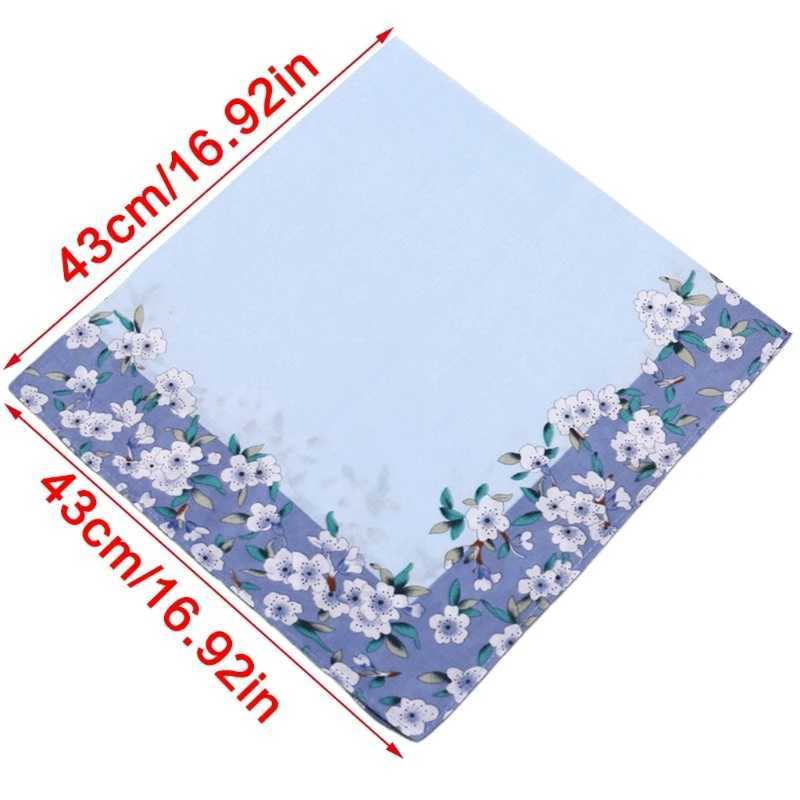 Cotton Handkerchief Gentle on Skin Strong Absorption Pocket Cotton Towel Elegant Flower Pinted Hankies For LadiesX240921