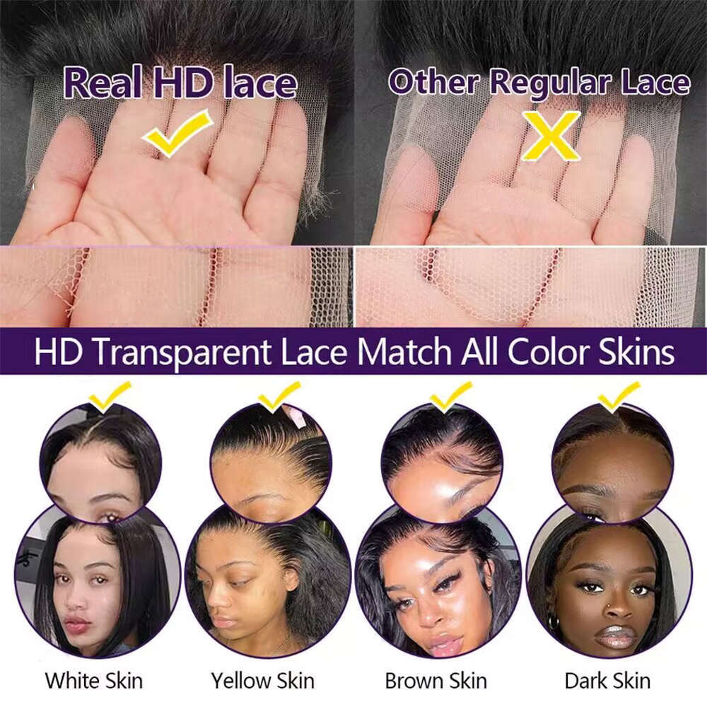 HD Transparent 13x4 13x6 Full Frontal Lace 200 Density 40 50 Inch Natural Color Deep Wave Curly Brazilian Human Hair Water Wigs