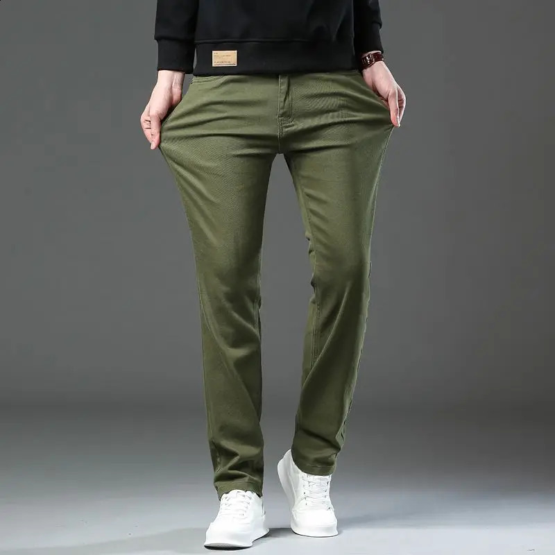 Fashion Straight Business casual stretch jeans mens Trouser 3-color plus size mens clothing ultra-thin jeans 28-44 240920 - view 4