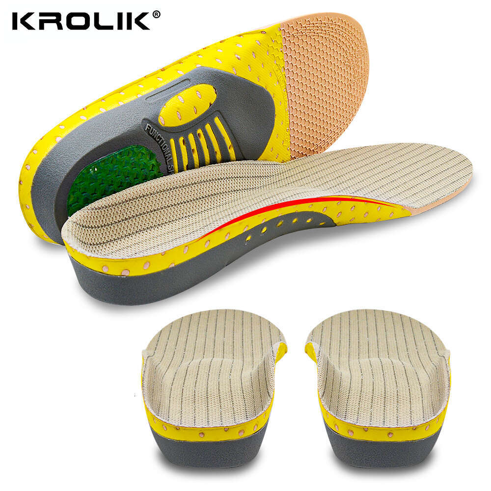 Krolik Orthotic Gel Insoles For Sneaker Orthopedic Flat Cushion Insert Arch Support Pad Foot Pain-relieving Man Women