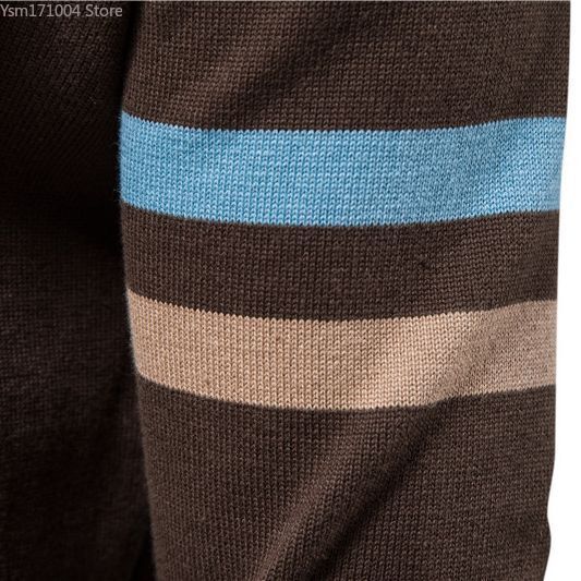 Solid Color Basic Business Casual Zipper Knitted Cardigan High-Quality Men's Knit Sweater Mens Clothes