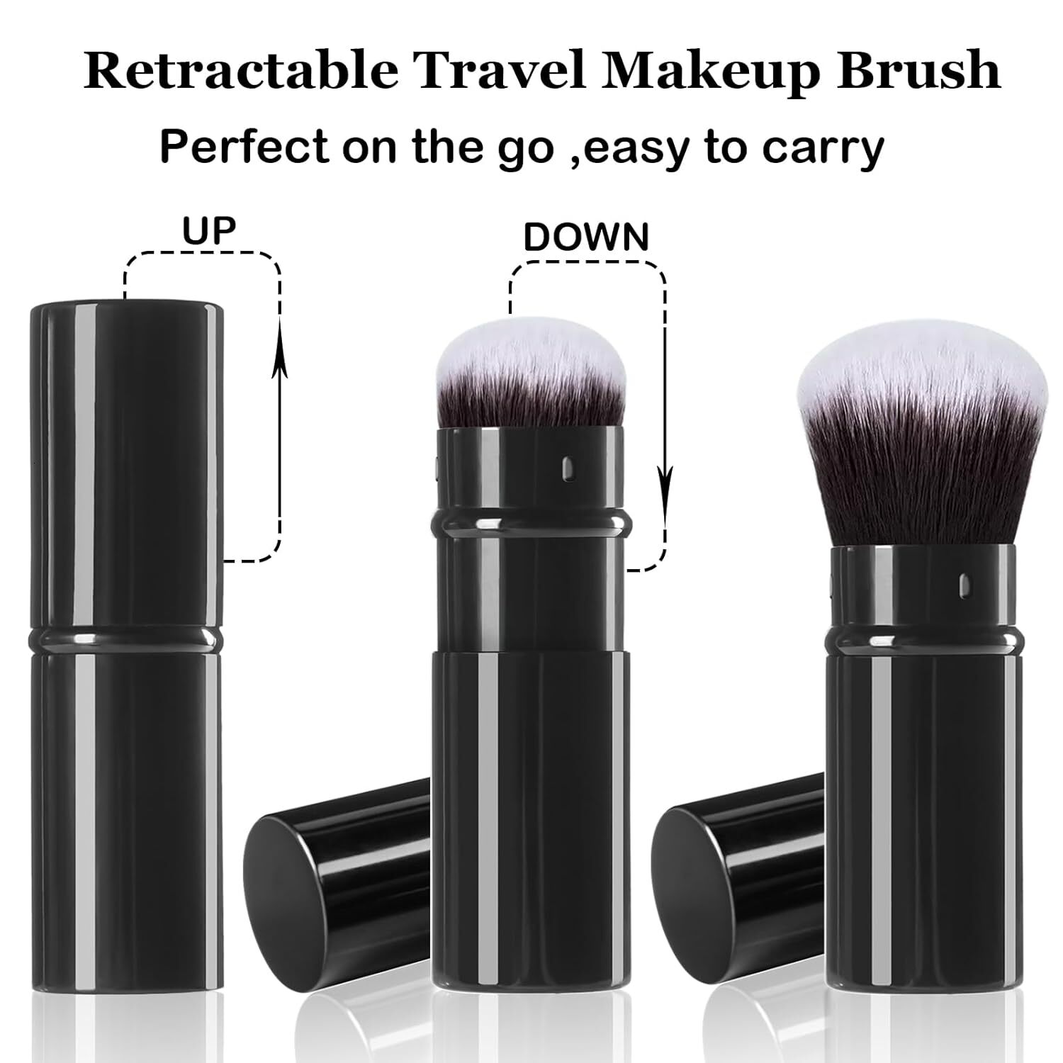 retractable spray gun kabuki brush suitable for all facial makeup and liquid foundation suitable for liquid face cream and foundation makeup aluminum 