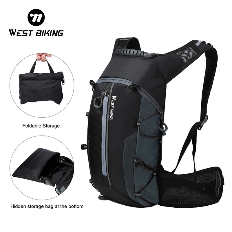 WEST BIKING Bicycle Backpack Portable Water Bag Outdoor Sports MTB Road Bike Hydraulic Reflective Hiking Gear 240911