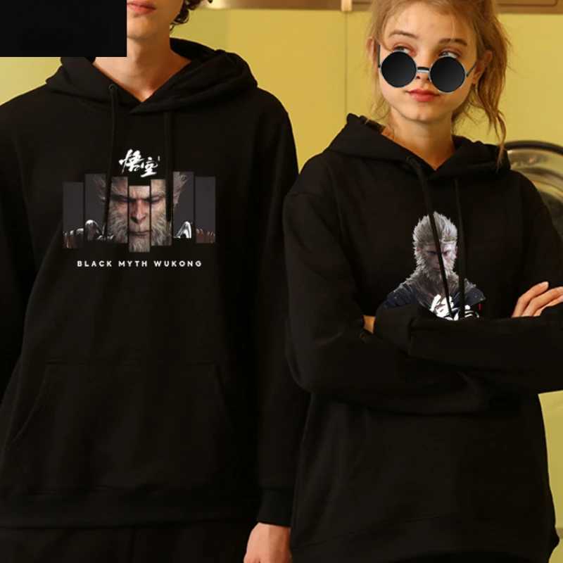 Surrounding Black Mythical Martial Arts Mens Street Hoodies Fashionable Unisexes Warm Autumn and Winter Hoodies Free Delivery W240921