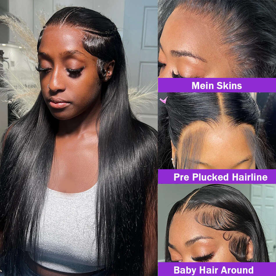 Bone Straight Front Wigs 13x4 13x6 Glueless Cheap Human Hair No Glue 4x6 5x5 Lace Closure Wig 180 Density