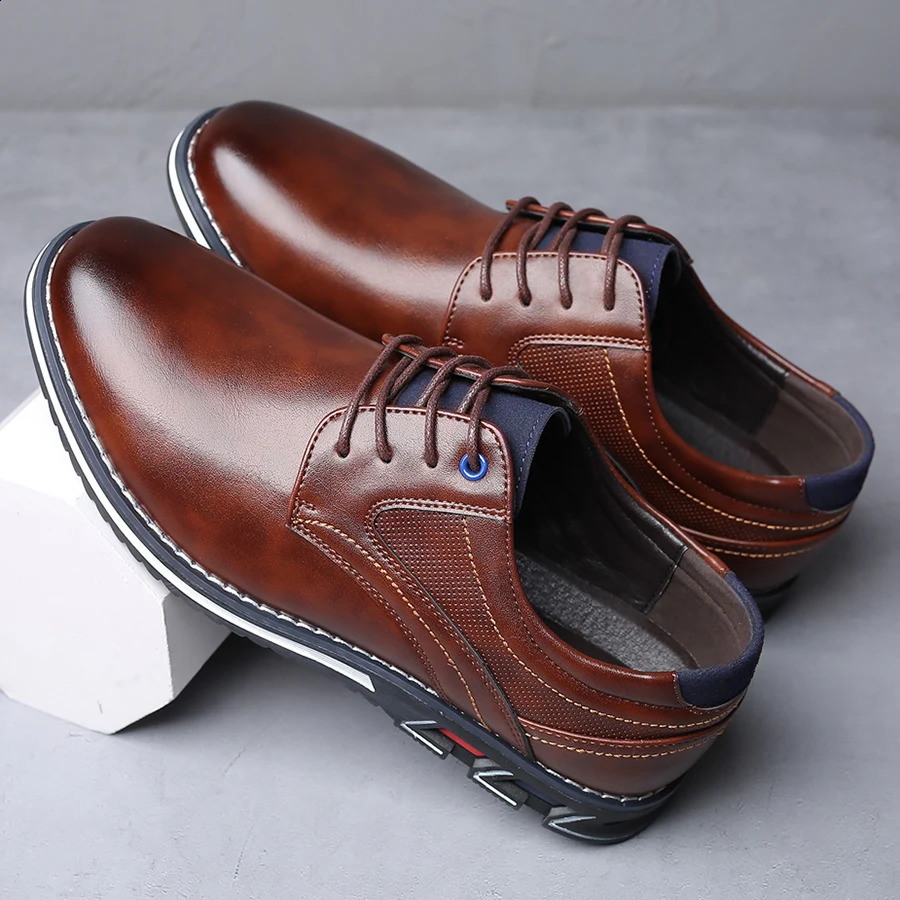 Retro Men Shoes Business Leather Shoes Fashion Casual Shoes for Men Black Brown Breathable Loafers Comfort Menshoe 240909CJ
