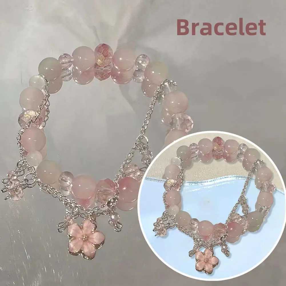 Jewelry Womens New Moonlight Crystal Bracelet Butterfly Accessories Light Niche Luxury Gifts Girl Temperament Beaded High- U3O5X240921