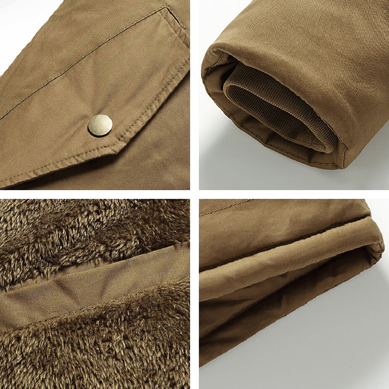 2023 Winter New Cotton Men Warm Hooded Casual Windproof Parkas Jacket Coat Mens Fleece Fur Collar Thicken Parka Male