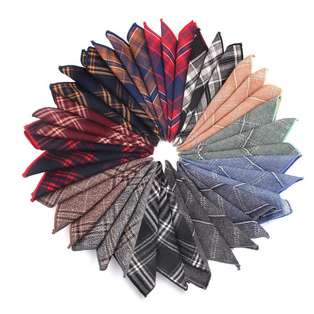 Suit Pocket Square For Men Plaid Cotton Hanky Mens Handkerchiefs Casual Suits Square Handkerchief Towels For Party ScarvesX240921