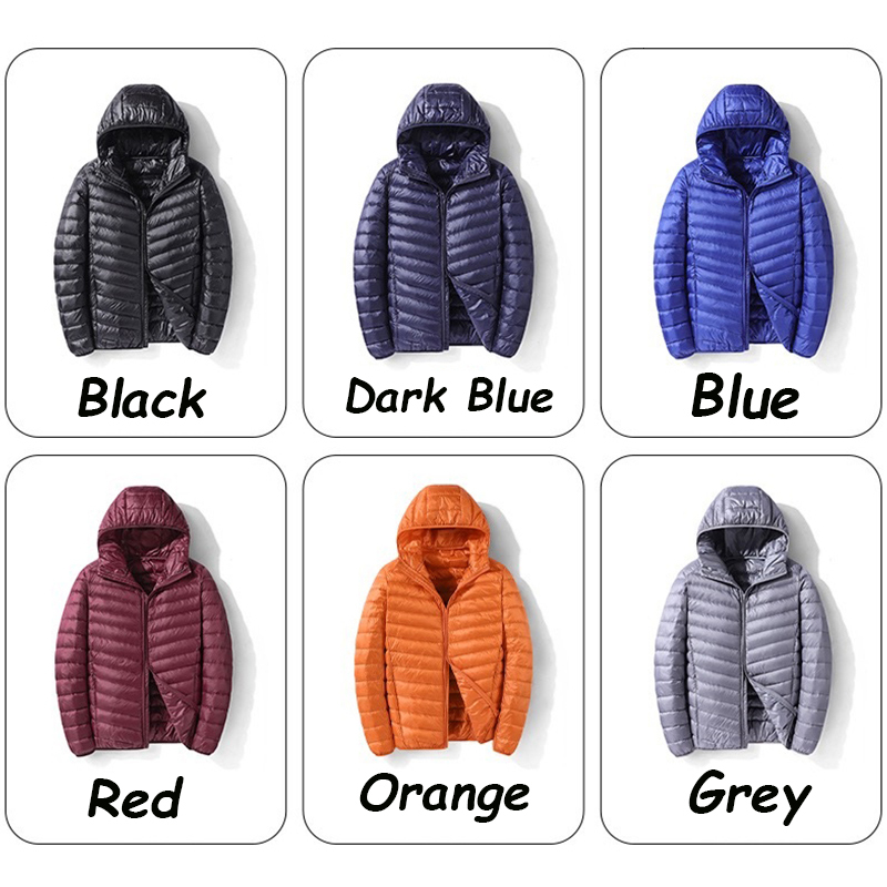 New Winter Men Lightweight Water And Wind-Resistant Hooded Casual High Quality Slim Duck Down Jacket Coat Male
