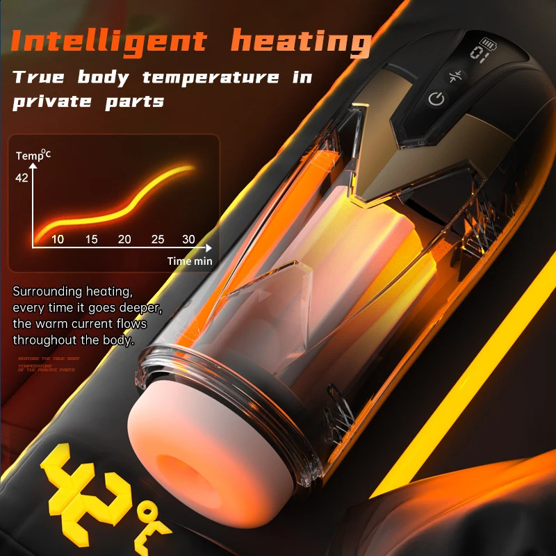 Iron Man heating sound remote vibration digital display airplane cup male masturbation adult sex product m 240914