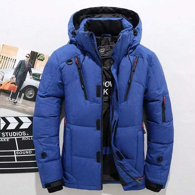 Mens white duck down jacket warm cover thick cushion jacket mens casual coat high-quality warm coat winter park mens style W240920