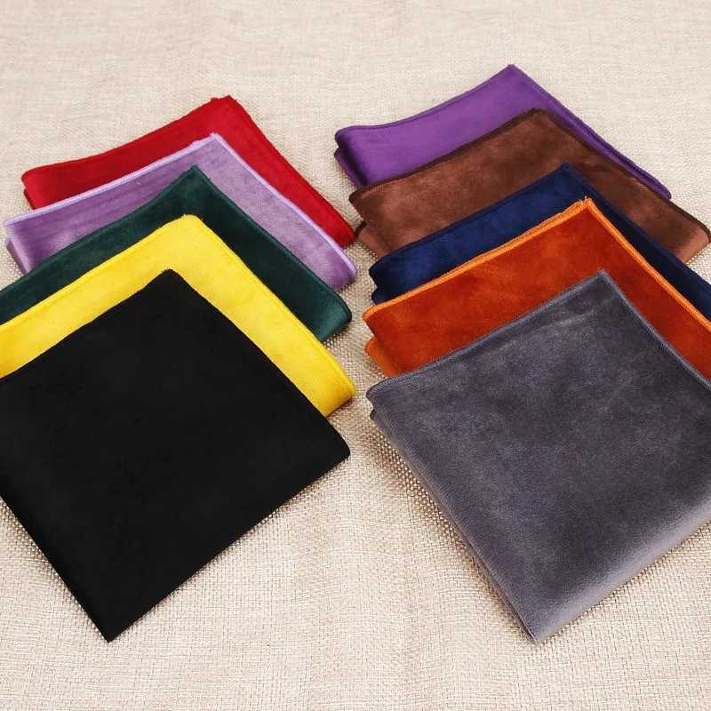 New Fashion Pocket Square Green Red Navy Solid Handkerchief 23*23cm Conduory Vintage Hanky Suits Mens Wedding Pocket HankiesX240921
