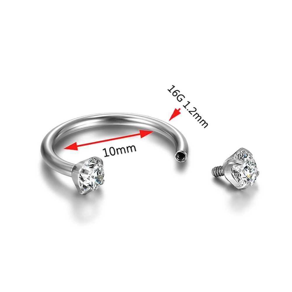 1PC G23 Titanium Nose Rings D Shape Nose Hoop Stud Ear Cartilage Piercing Nose Nostril Piercing Nariz Body Jewelry Piercings Y240921