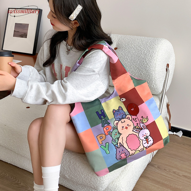 Women's Back Pericardium 2024 New Canvas Floral Spring Tote Student Versatile Cross Shoulder Bag #17 Swissmilitary