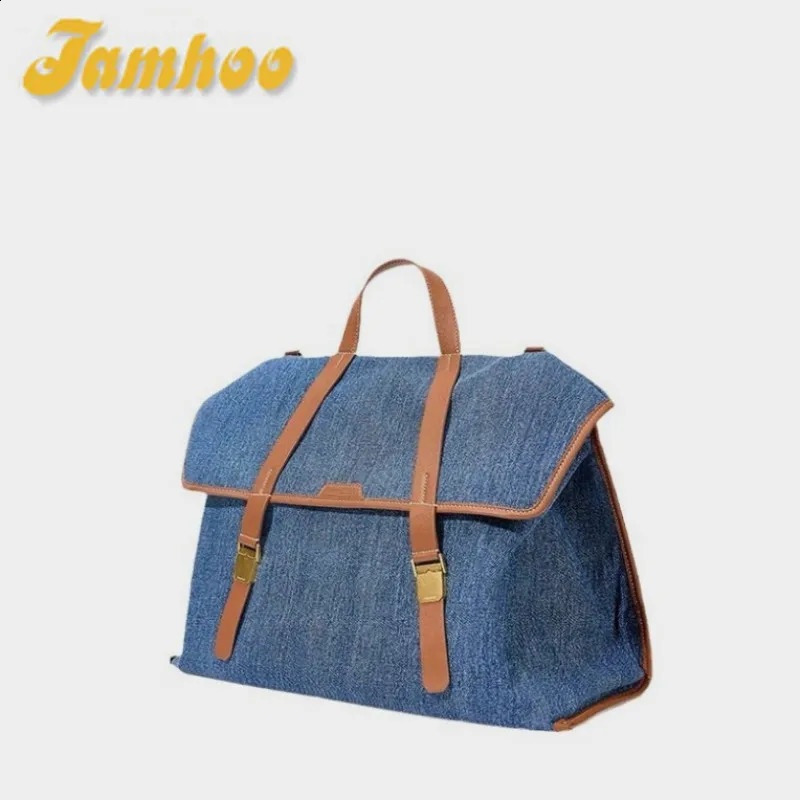 Jamhoo y style ner highend denim shoulder bag cross body womens portable briefcase summer Bolas 240919