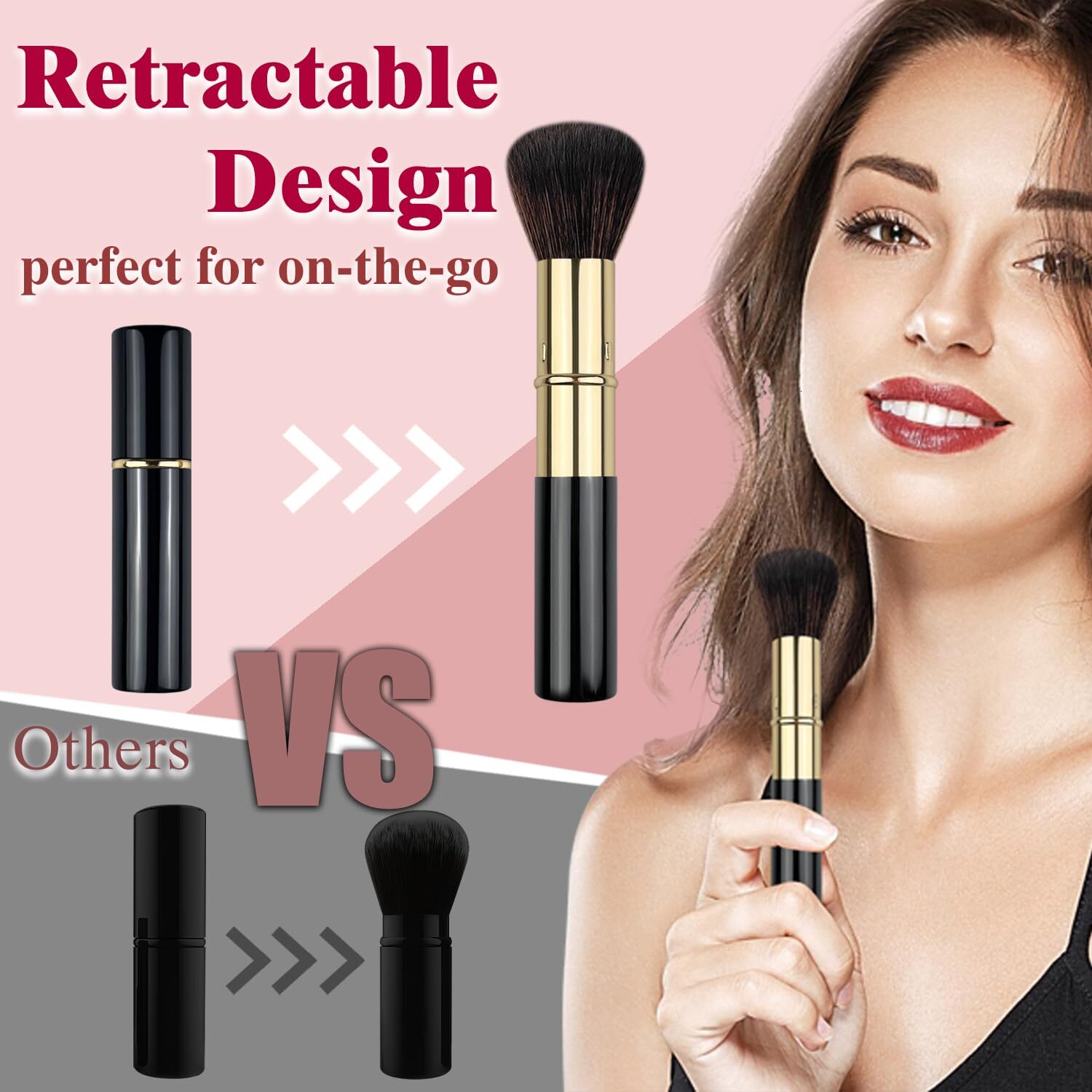 retractable spray gun kabuki brush suitable for all facial makeup and liquid foundation suitable for liquid face cream and foundation makeup aluminum 