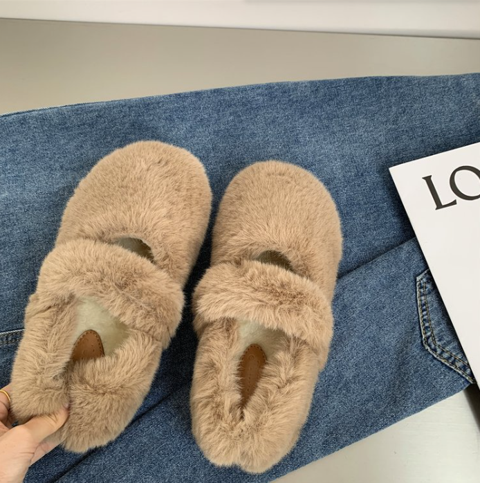 Women Casual Shoes Fleece Winter Warm Fashion Flat Bottom Simple Design Cute Gentle Style Outdoor Trendy Wear fashion