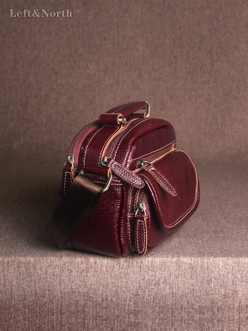 Left&North Women's Messenger Bag Trend 2024 Genuine Leather Handbags 100% Natural Cowhide Vintage Top-Handle Bags Original Brand