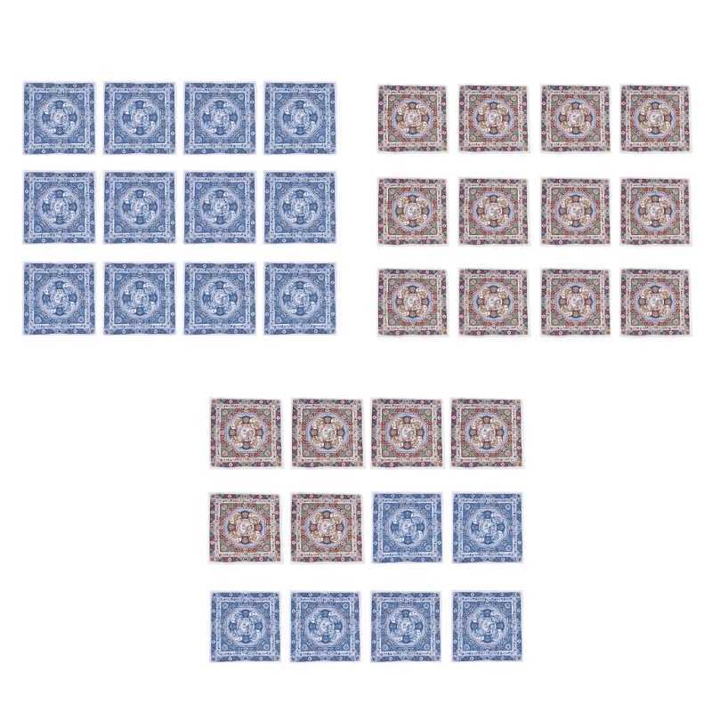 High Absorbent Handkerchiefs Set Square Towel Neck Scarf Flower Printing Hankies Sweat Wiping Towel Pocket Square 12PCSX240921