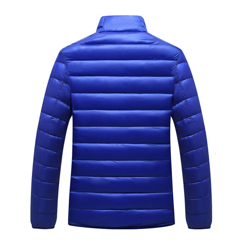 Men White Duck All-Season Ultra Lightweight Packable Coat Stand Collar Solid Slim Hooded Waterproof Down Jacket 2023